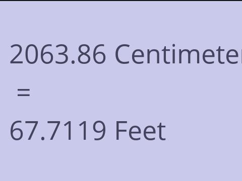 2063.86 CM TO FEET
