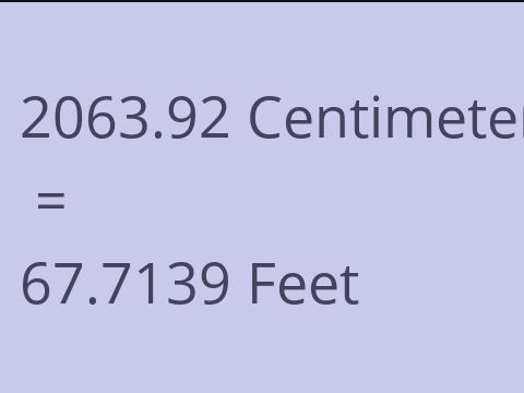 2063.92 CM TO FEET