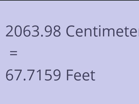 2063.98 CM TO FEET