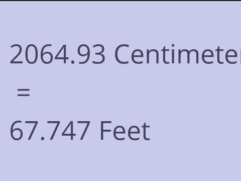 2064.93 CM TO FEET