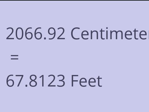 2066.92 CM TO FEET