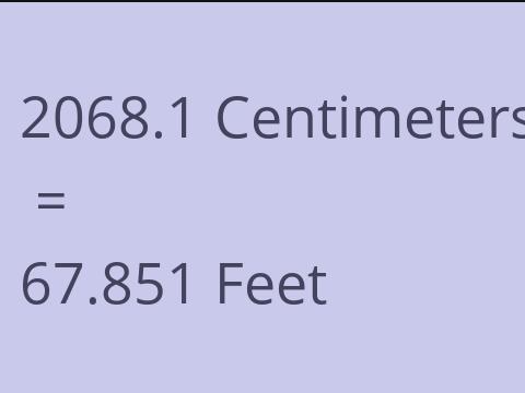 2068.1 CM TO FEET