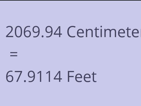 2069.94 CM TO FEET