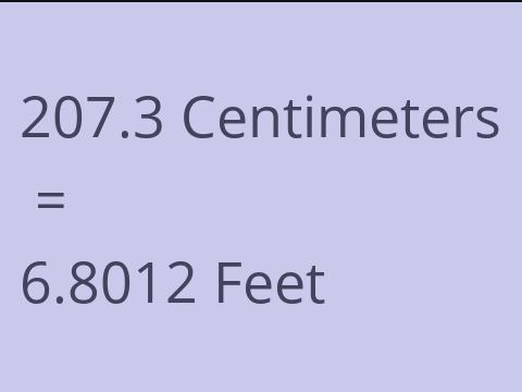 207.3 CM TO FEET