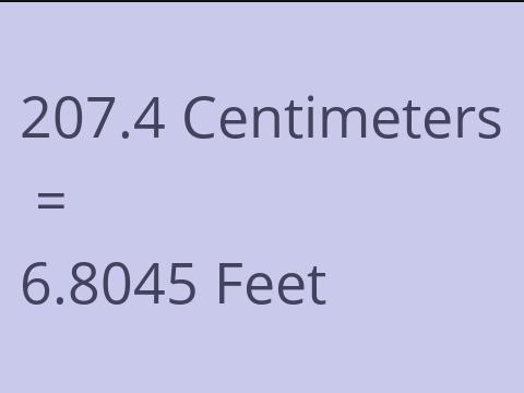 207.4 CM TO FEET