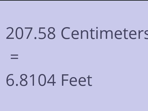 207.58 CM TO FEET