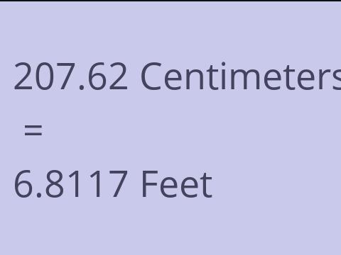 207.62 CM TO FEET