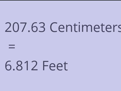 207.63 CM TO FEET