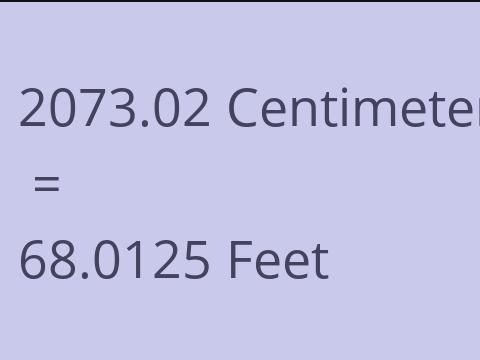 2073.02 CM TO FEET