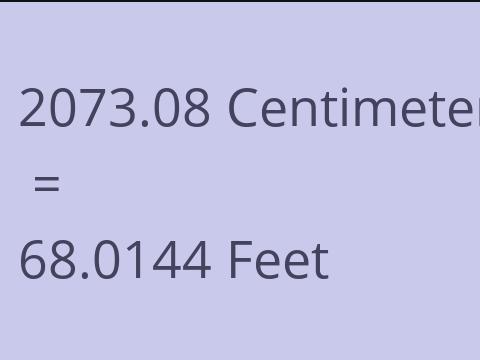 2073.08 CM TO FEET