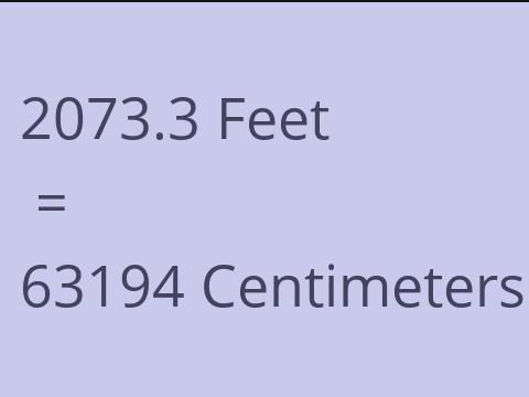 2073.3 FEET TO CM