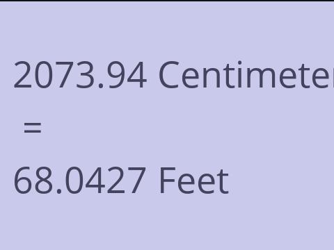 2073.94 CM TO FEET