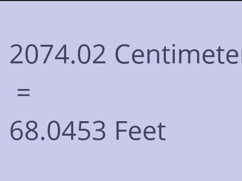 2074.02 CM TO FEET