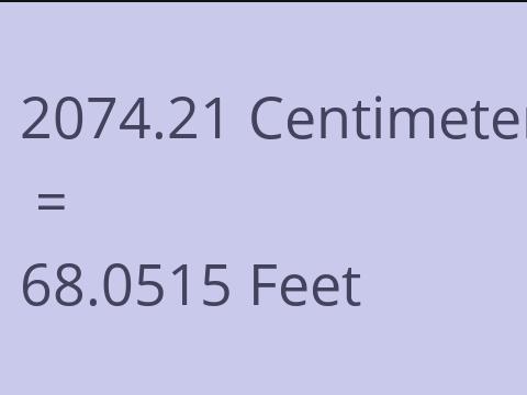 2074.21 CM TO FEET