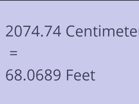 2074.74 CM TO FEET