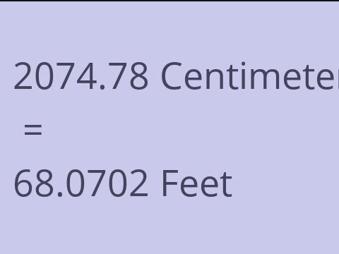 2074.78 CM TO FEET