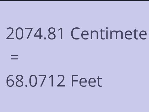 2074.81 CM TO FEET