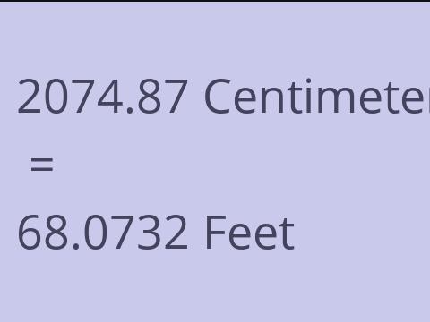 2074.87 CM TO FEET