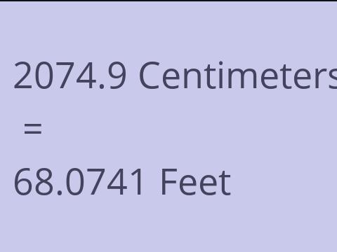 2074.9 CM TO FEET