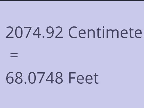 2074.92 CM TO FEET