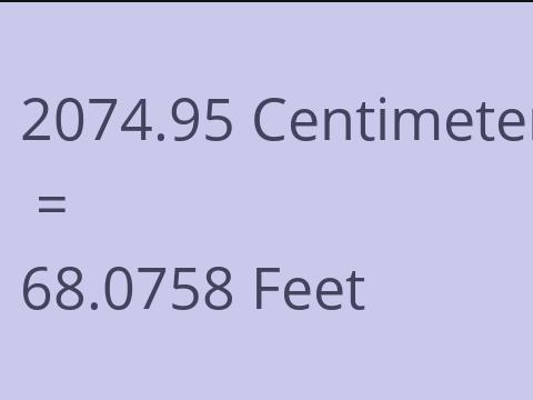 2074.95 CM TO FEET