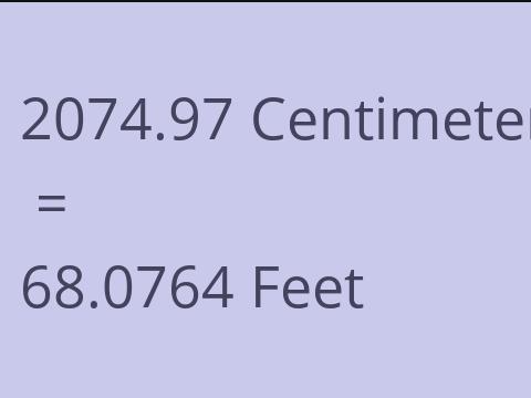 2074.97 CM TO FEET