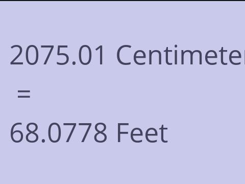 2075.01 CM TO FEET