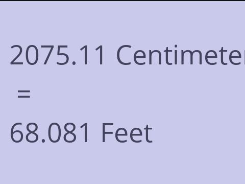 2075.11 CM TO FEET