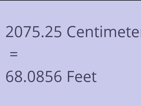 2075.25 CM TO FEET