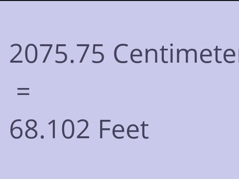 2075.75 CM TO FEET