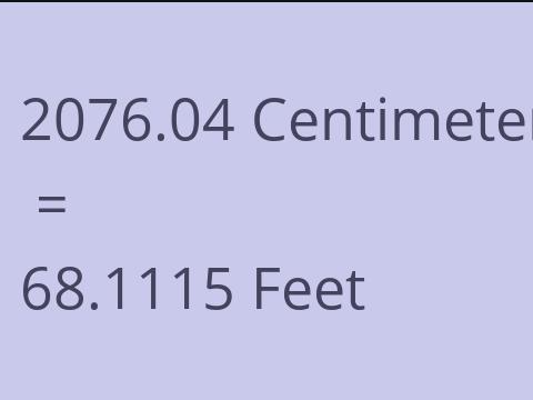 2076.04 CM TO FEET