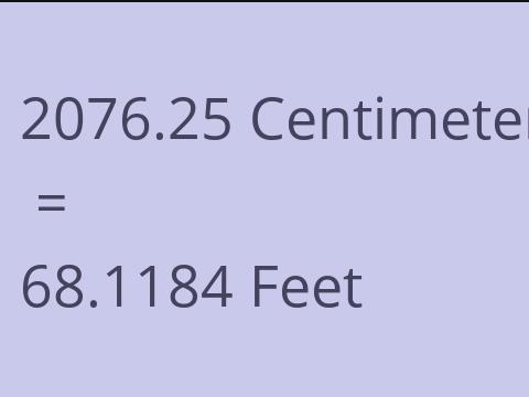 2076.25 CM TO FEET