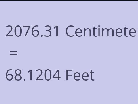 2076.31 CM TO FEET