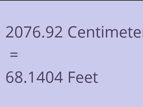 2076.92 CM TO FEET