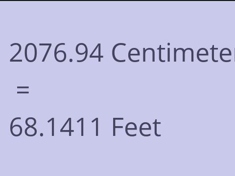 2076.94 CM TO FEET