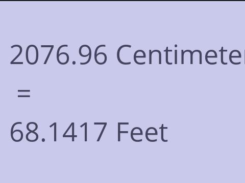 2076.96 CM TO FEET
