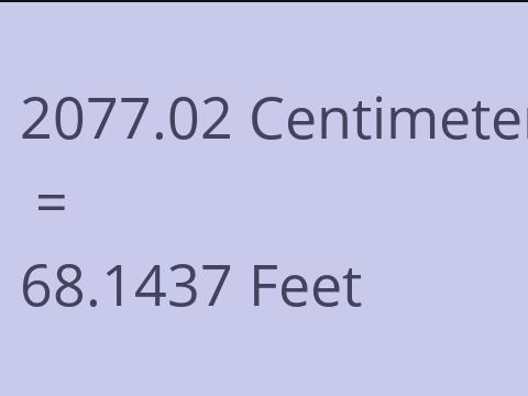 2077.02 CM TO FEET