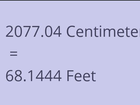 2077.04 CM TO FEET