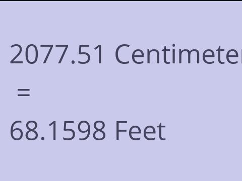 2077.51 CM TO FEET