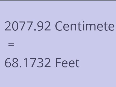 2077.92 CM TO FEET