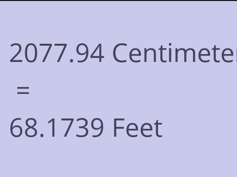 2077.94 CM TO FEET