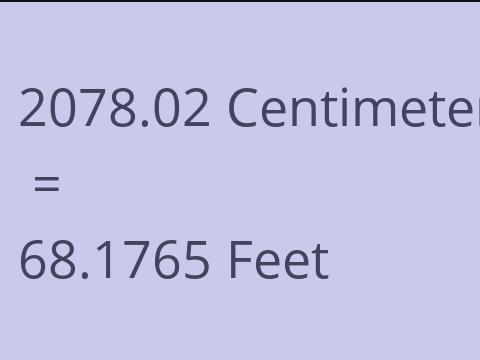 2078.02 CM TO FEET