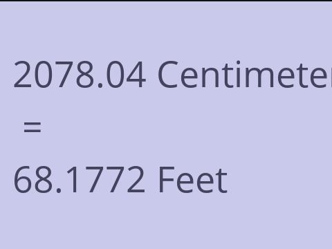 2078.04 CM TO FEET