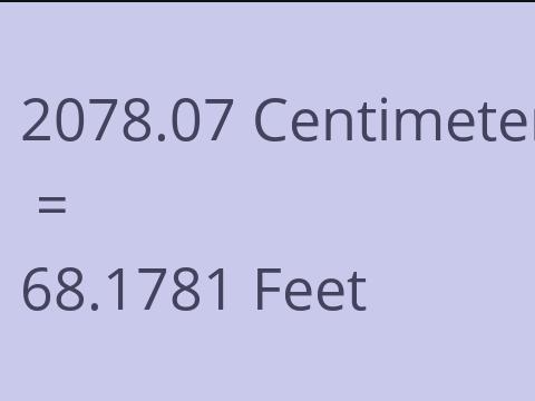2078.07 CM TO FEET