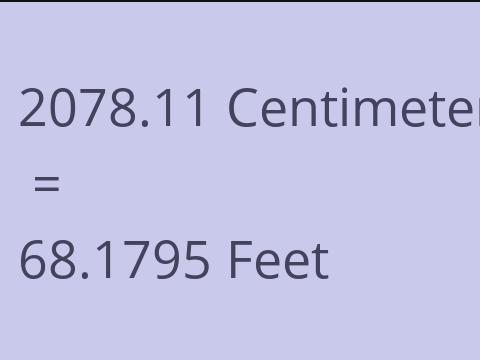 2078.11 CM TO FEET