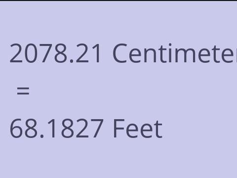 2078.21 CM TO FEET