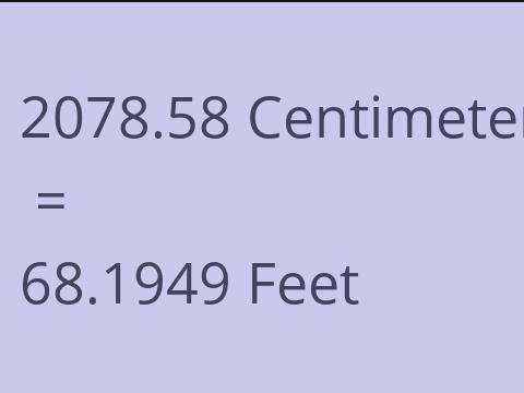 2078.58 CM TO FEET