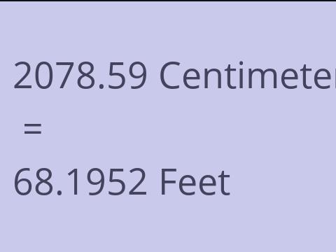 2078.59 CM TO FEET