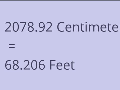 2078.92 CM TO FEET