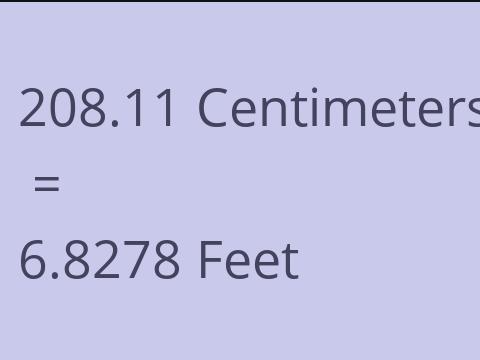 208.11 CM TO FEET